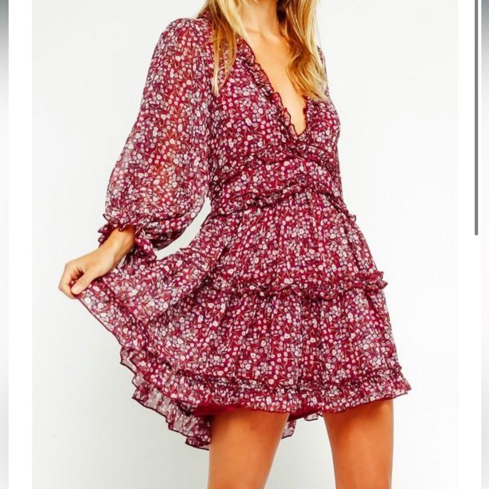 NWOT RARE Olivaceous Open Back Long-Sleeve Mini Dress Size S - Picture 12 of 13